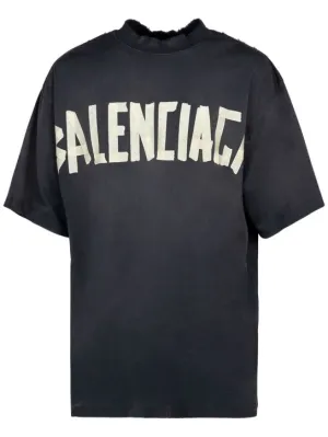 Balenciaga   Tape type vintage effect cotton t-shirt 
