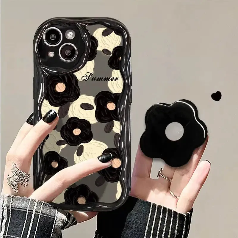 Beautiful Floral Flower Holder Stand Phone Case for Samsung Galaxy