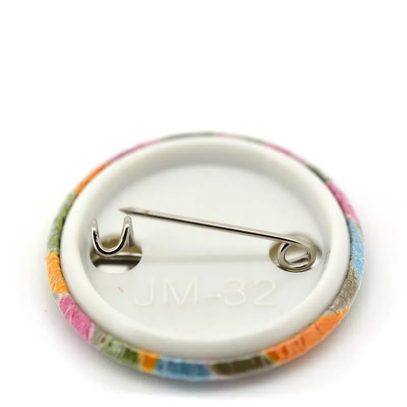 Button Badge - monochrome paisley