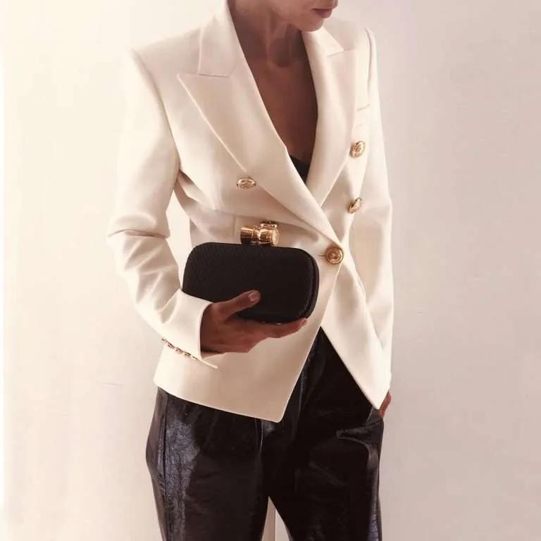 CHAMPAGNE BLACK LEATHER BOX