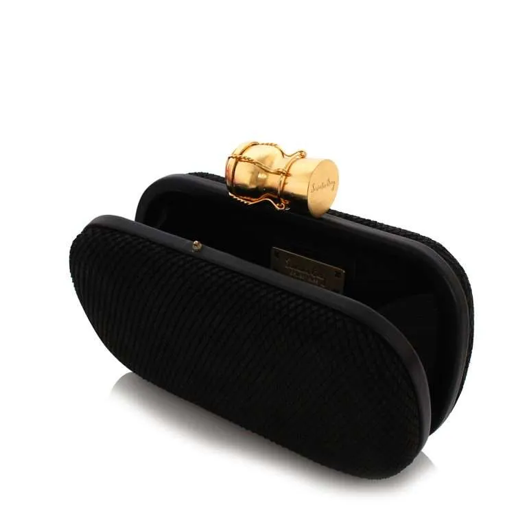 CHAMPAGNE BLACK LEATHER BOX