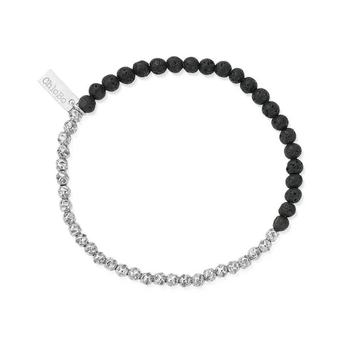 CHLOBO Men's Black Lava Principal Bracelet