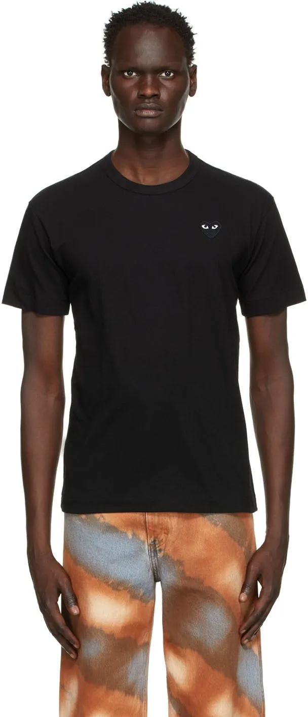 Comme des GarÃ§ons Play Black Monochrome Heart Patch T-Shirt