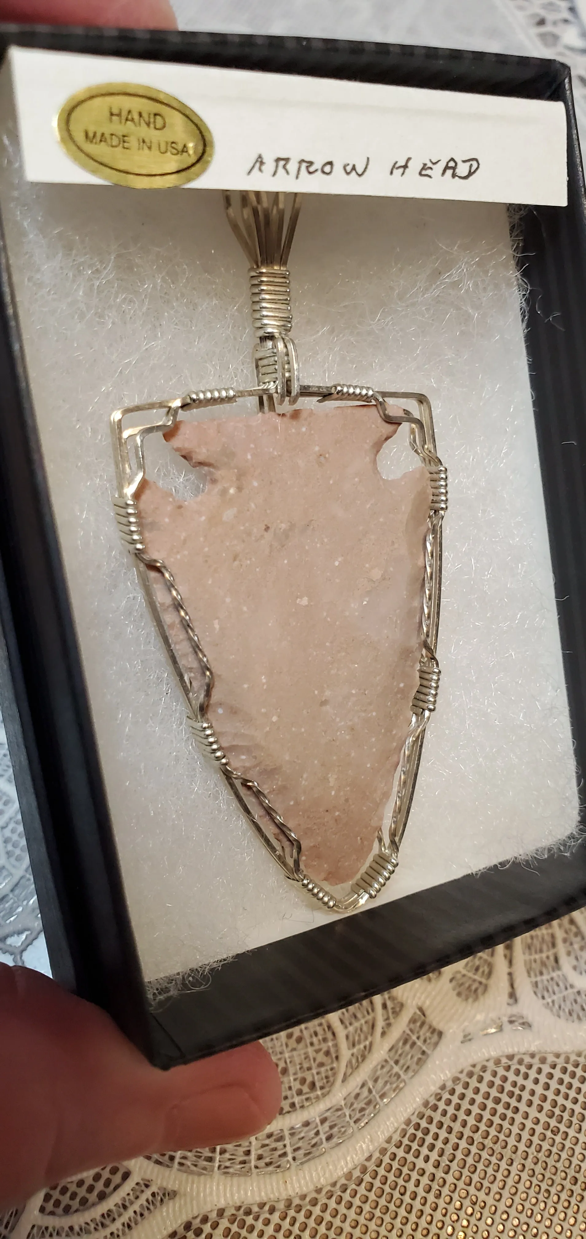 Custom Wire Wrapped Arrowhead Necklace/Pendant Sterling Silver