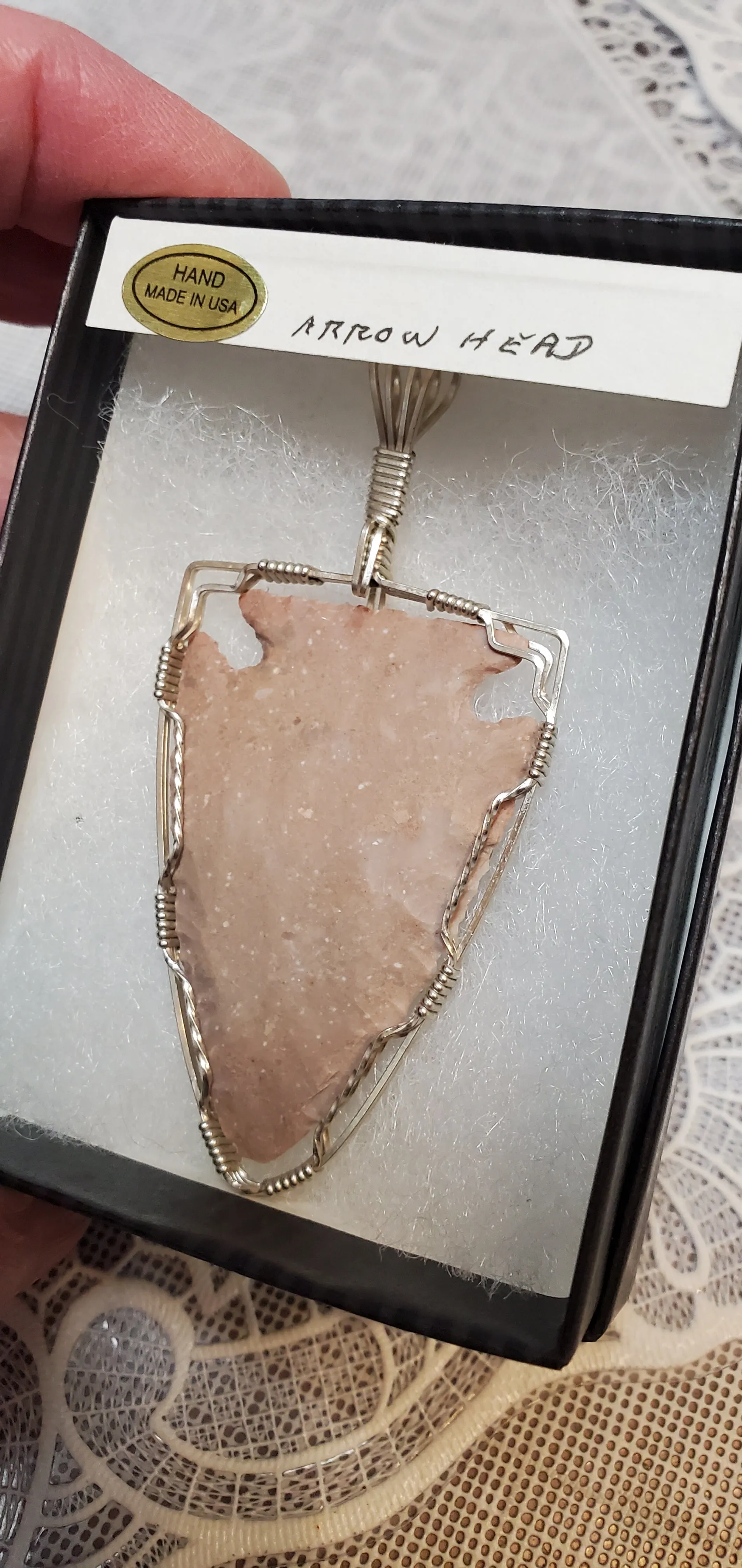 Custom Wire Wrapped Arrowhead Necklace/Pendant Sterling Silver