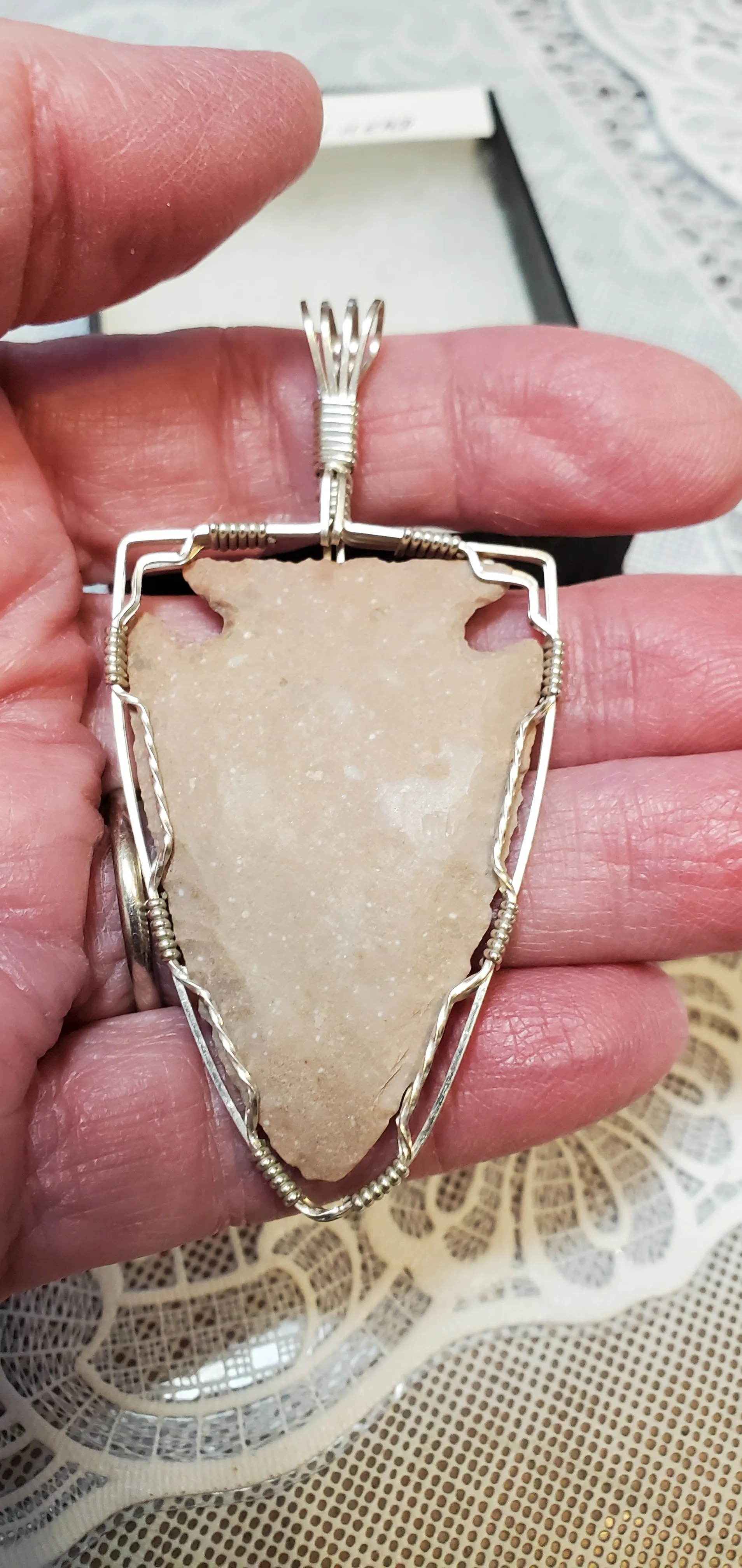Custom Wire Wrapped Arrowhead Necklace/Pendant Sterling Silver