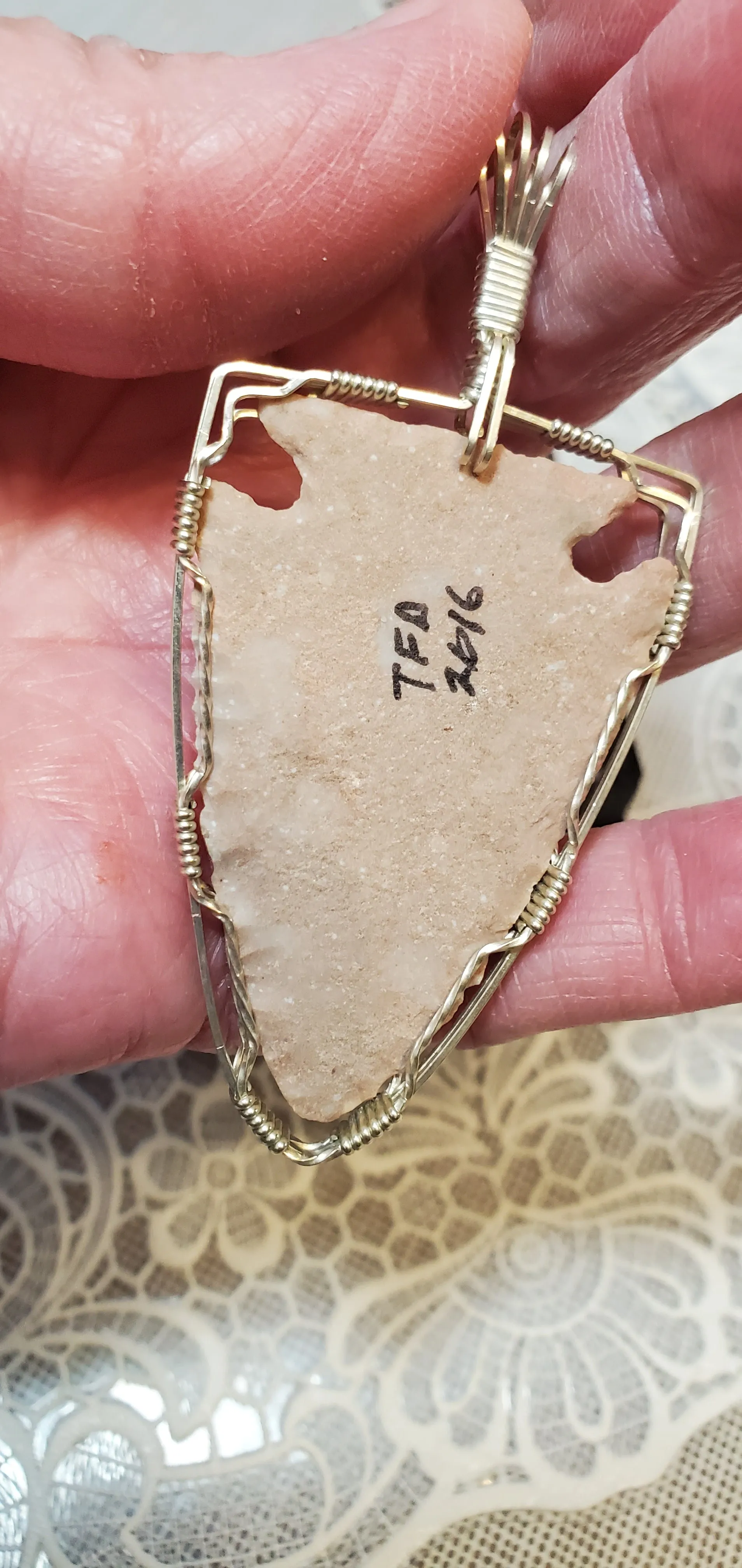 Custom Wire Wrapped Arrowhead Necklace/Pendant Sterling Silver
