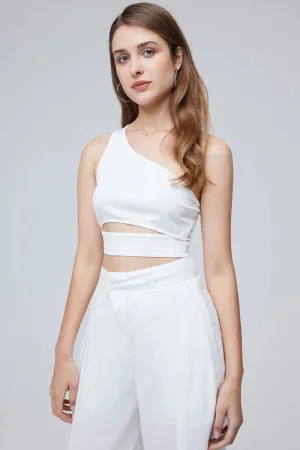 Cut Out One Shoulder Rib Top