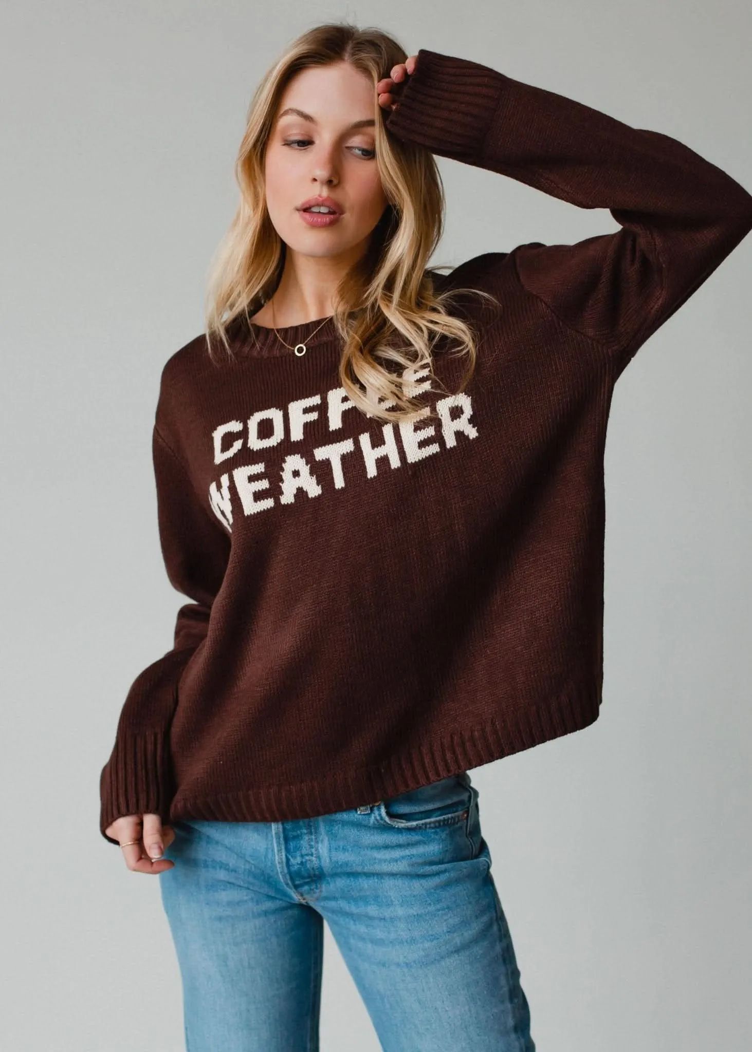 Dark. Brown Coffee Weather Sweater