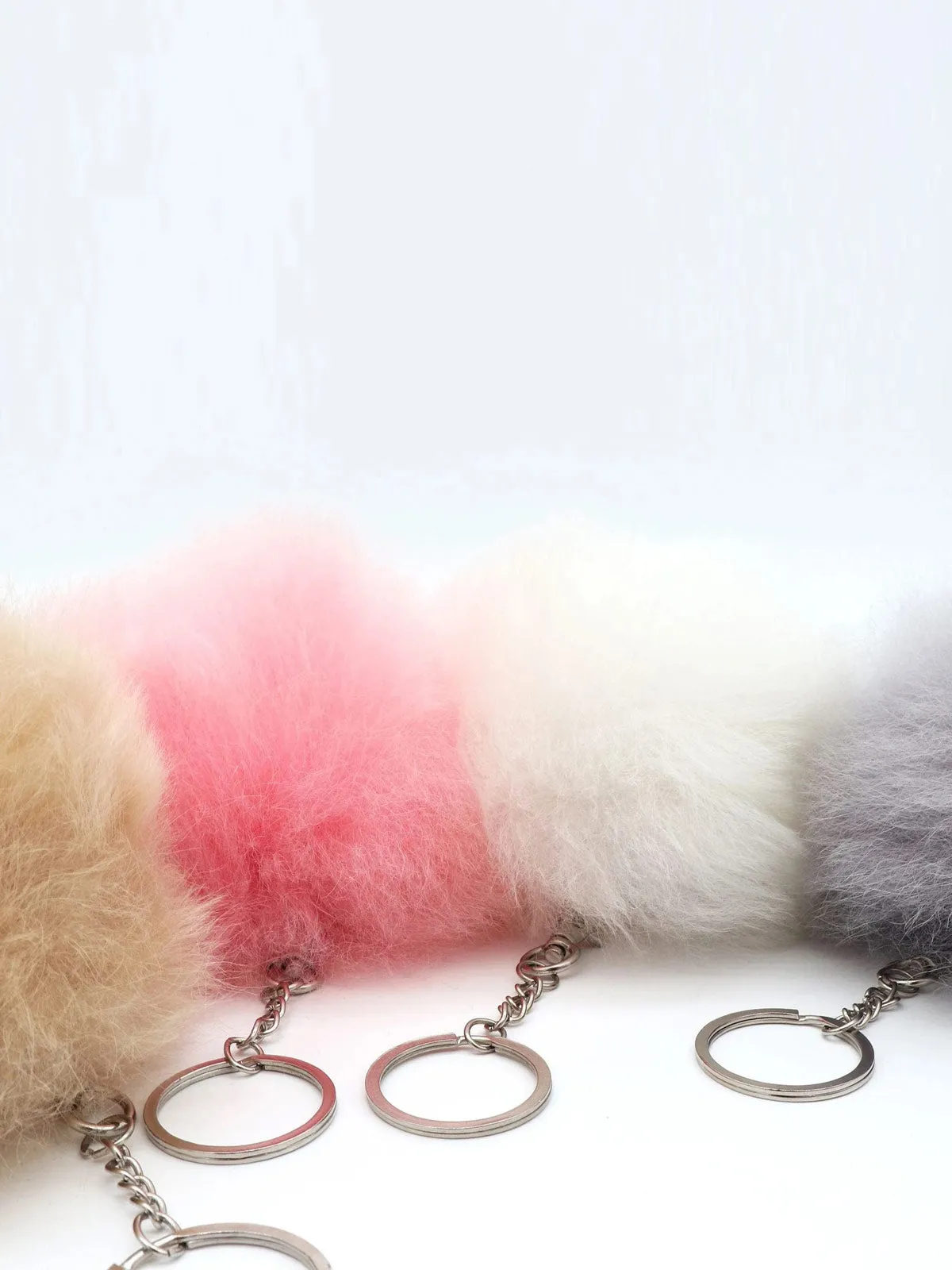 Inkari Alpaca-beige Fluffball-Keychain-Bag Charm