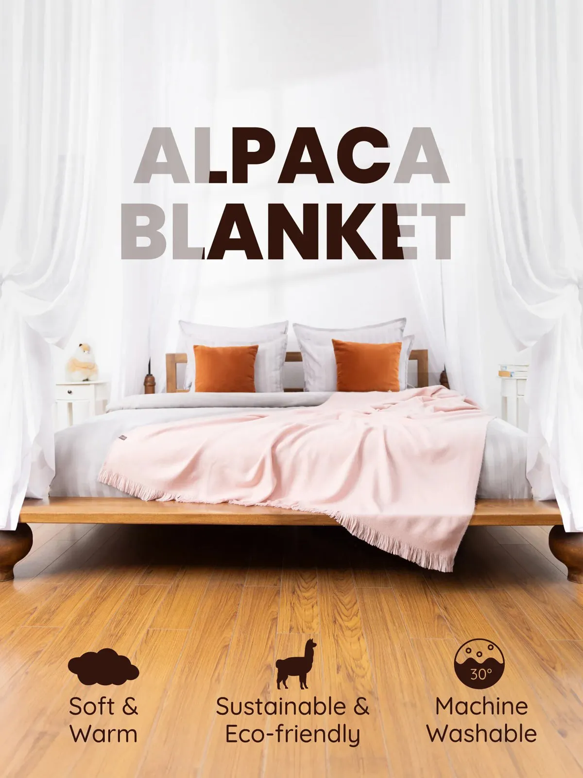 Inkari Alpaca Blanket - Elegante Pink
