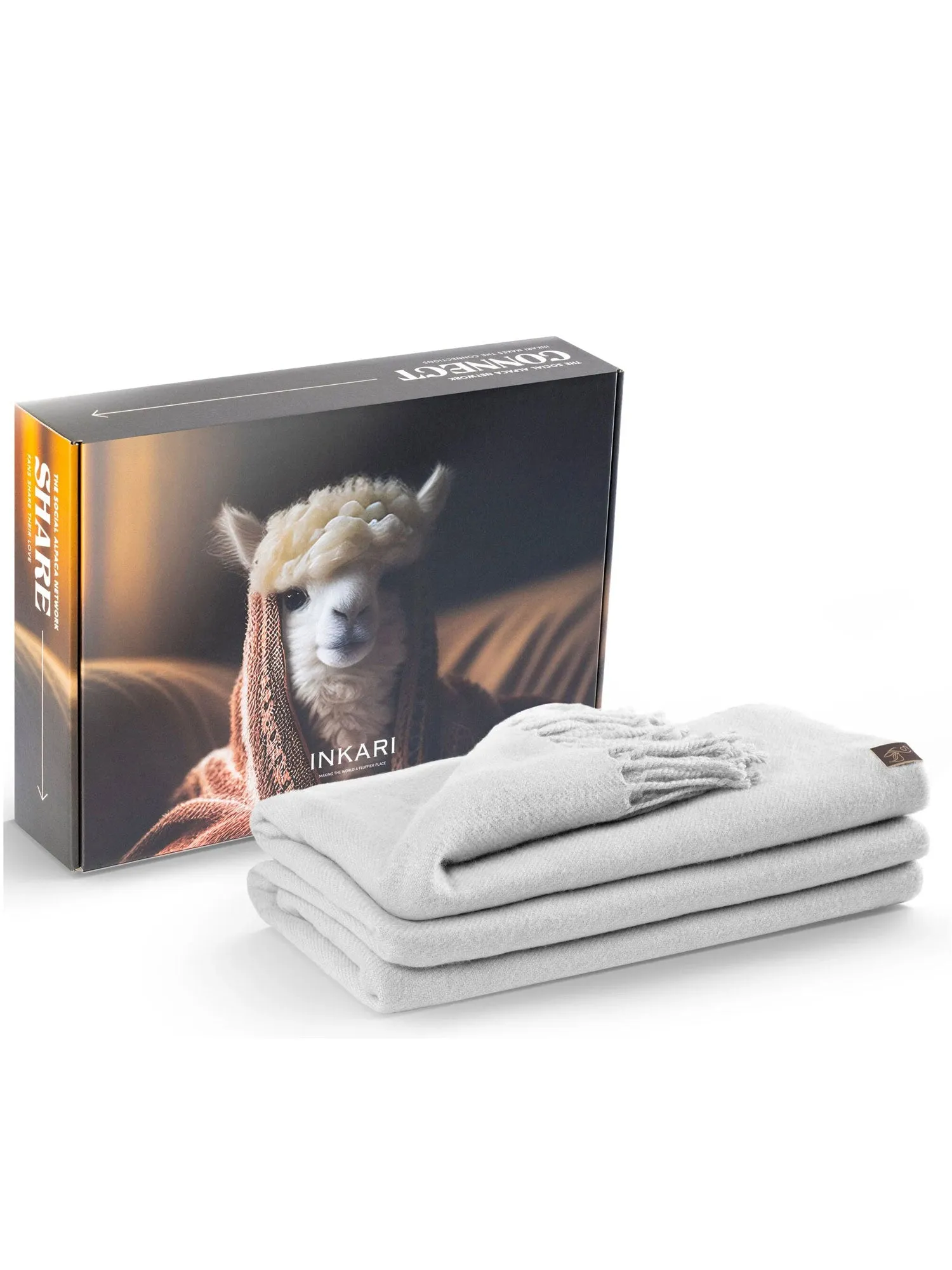 Inkari Alpaca Blanket - Elegante Silver