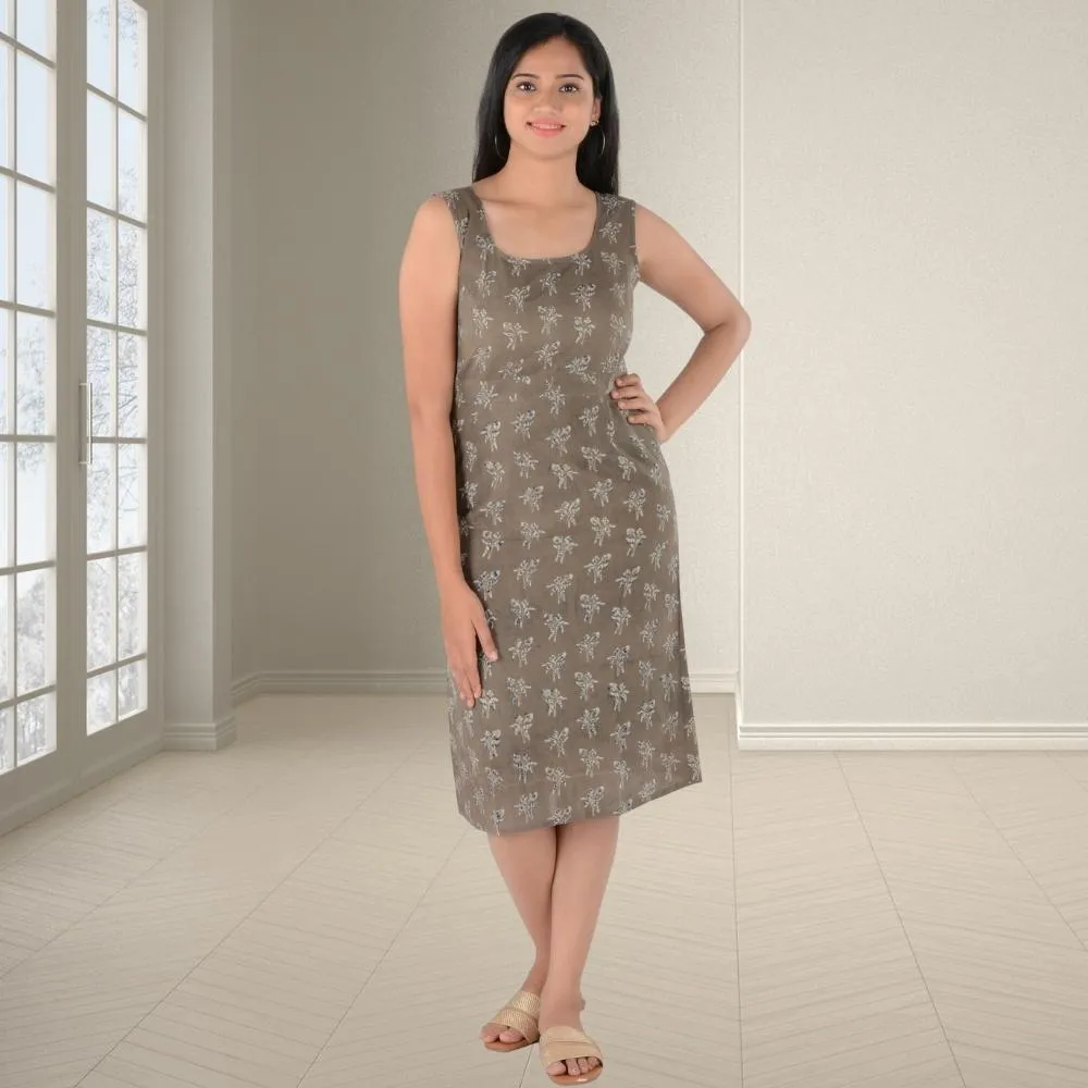 Mud Brown Dress | Hand Block Print of Ajrakh | Stylish | All Season