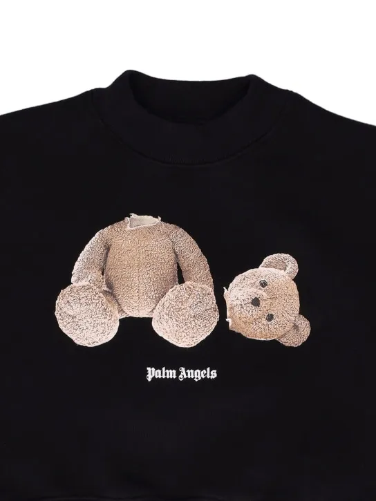 Palm Angels   Bear print cotton crewneck sweatshirt 