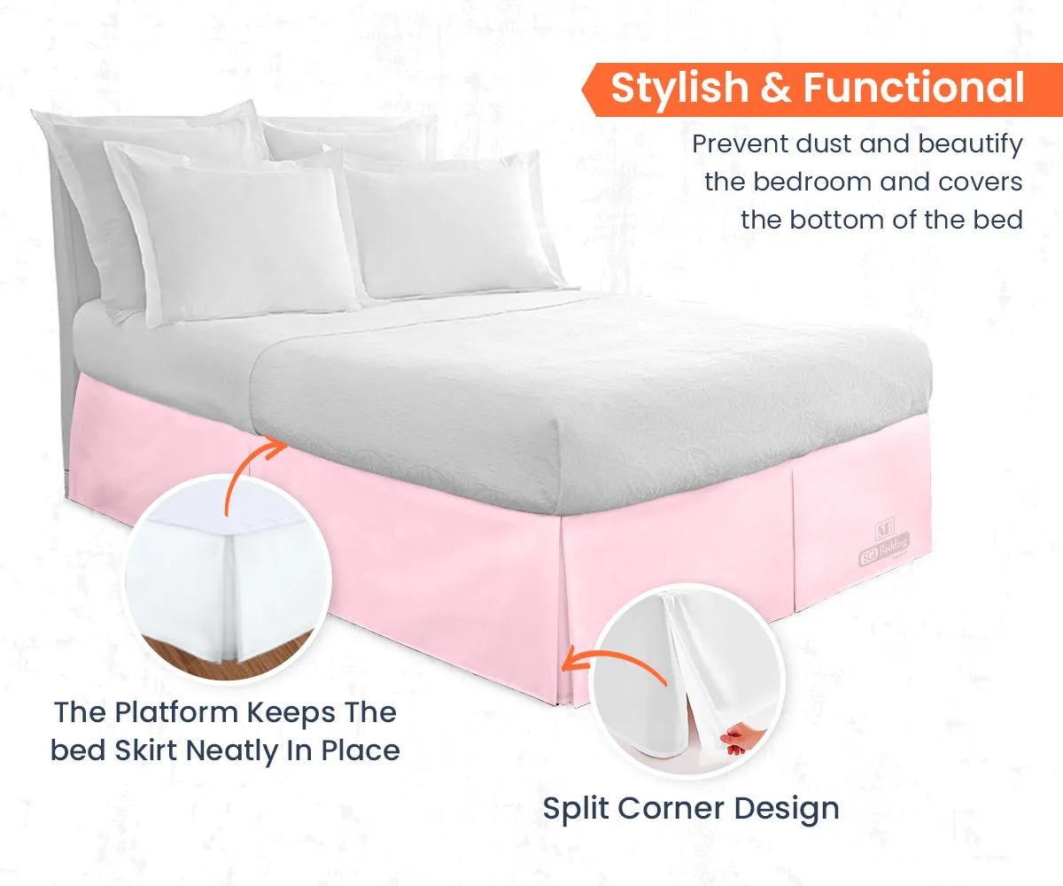 PINK PLEATED BED SKIRT