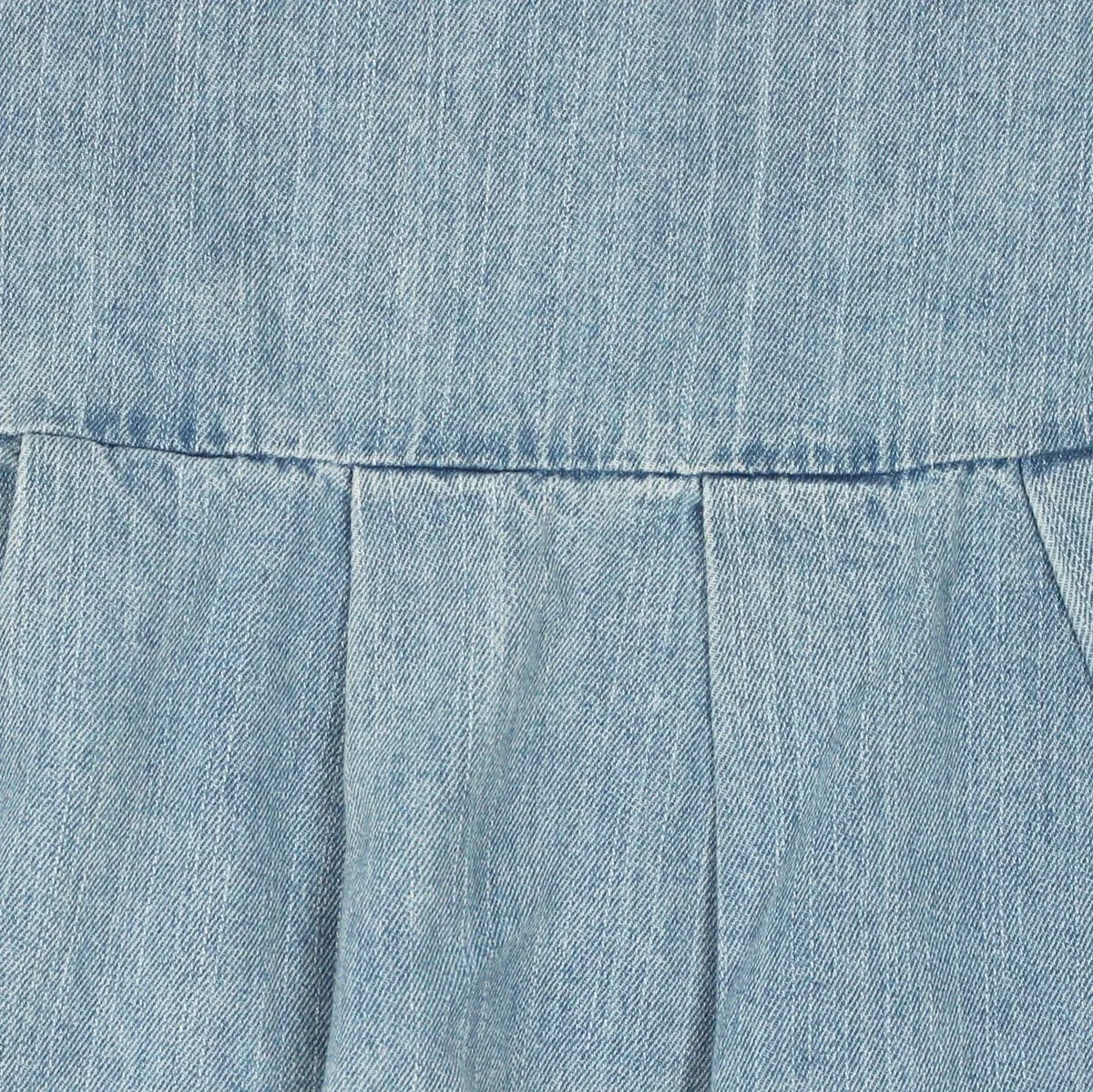 Pleated Denim Mini Skirt
