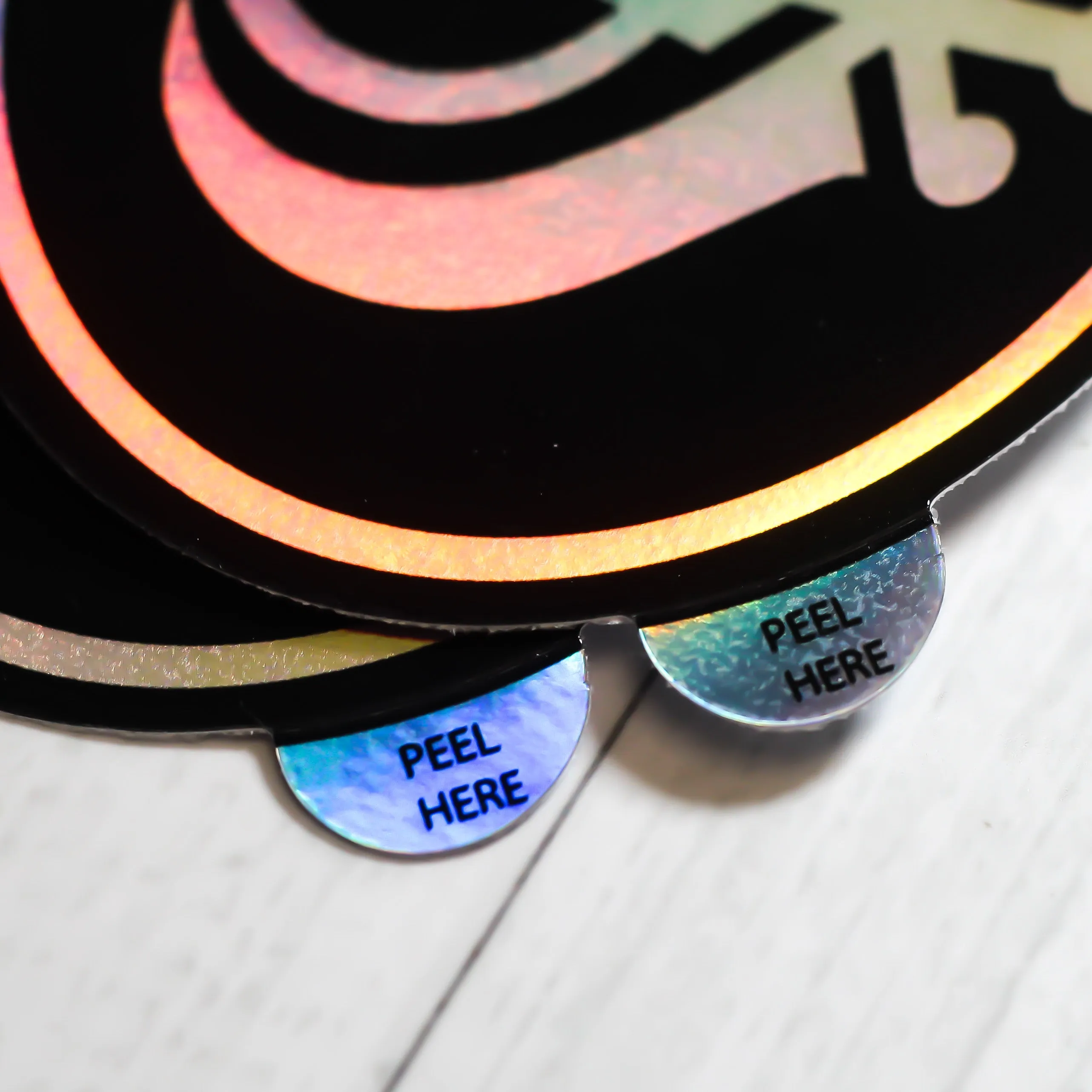 Rainbow Holographic Stickers | Peel Tab