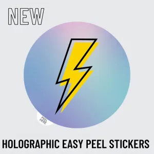 Rainbow Holographic Stickers | Peel Tab