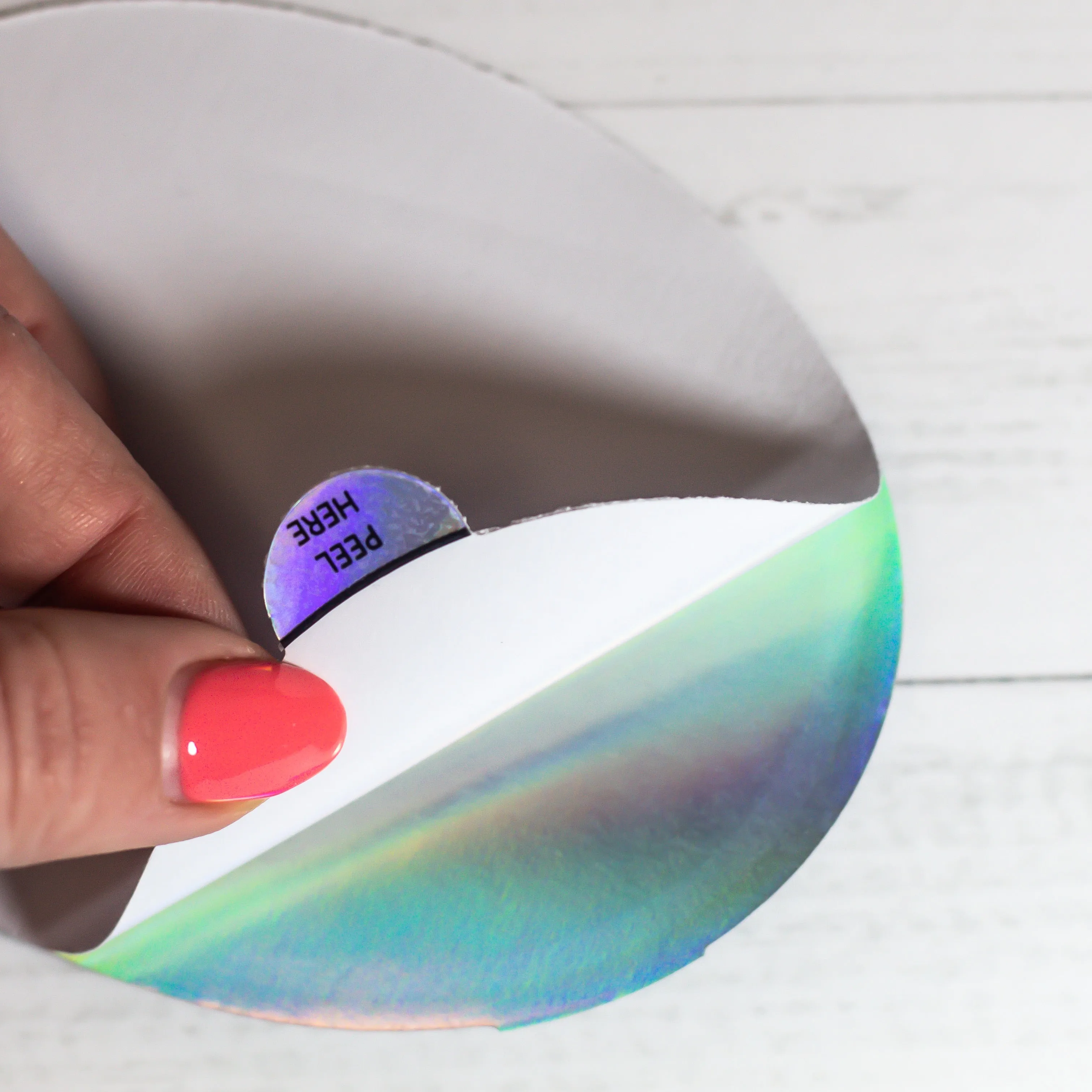 Rainbow Holographic Stickers | Peel Tab