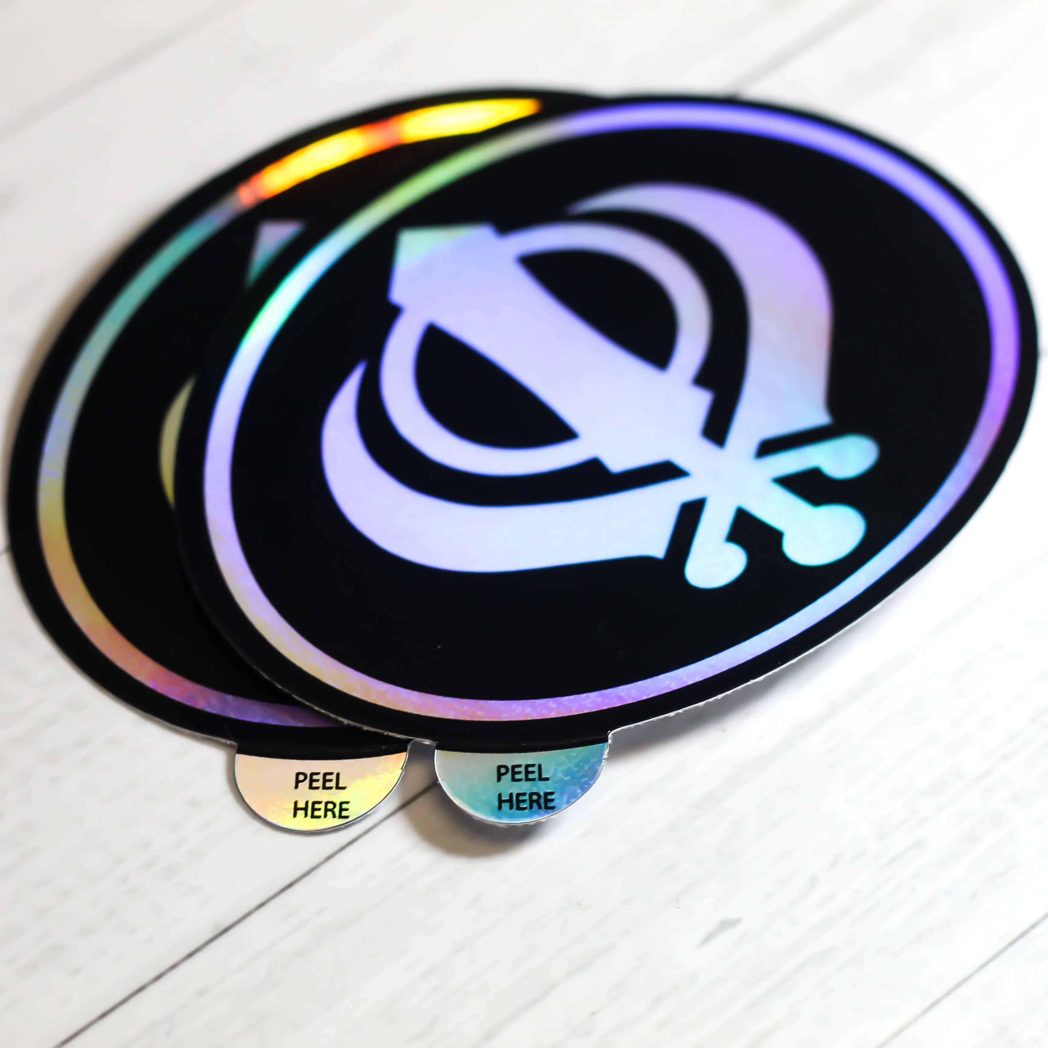 Rainbow Holographic Stickers | Peel Tab