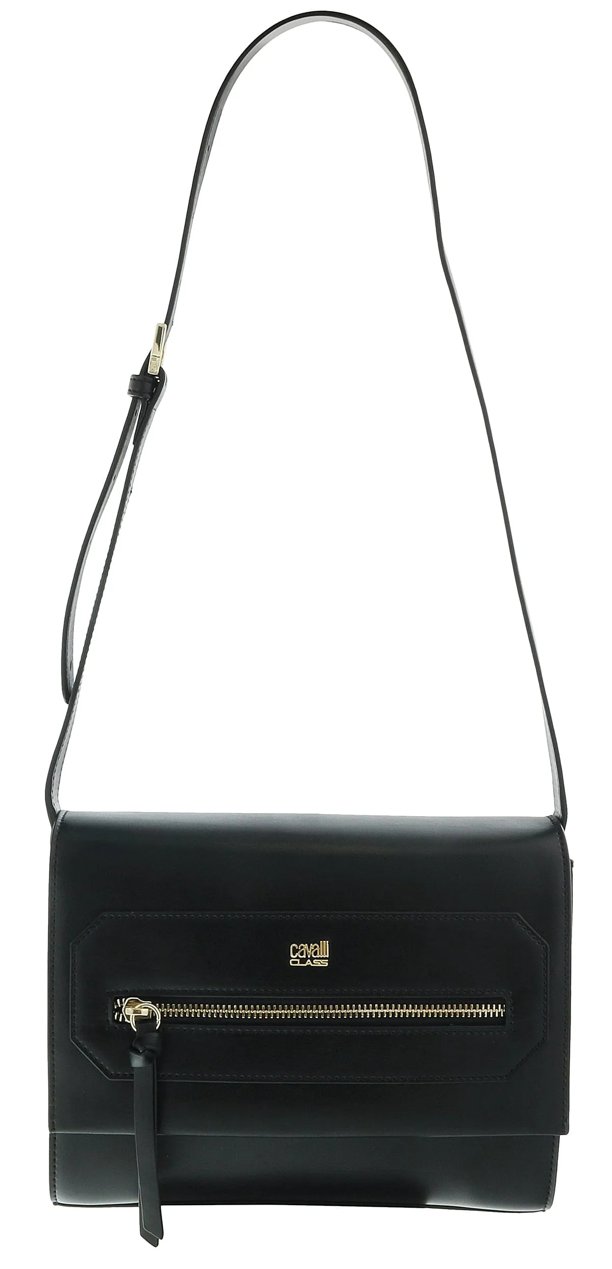 Roberto Cavalli  Class Leopride Black Medium Shoulder Bag