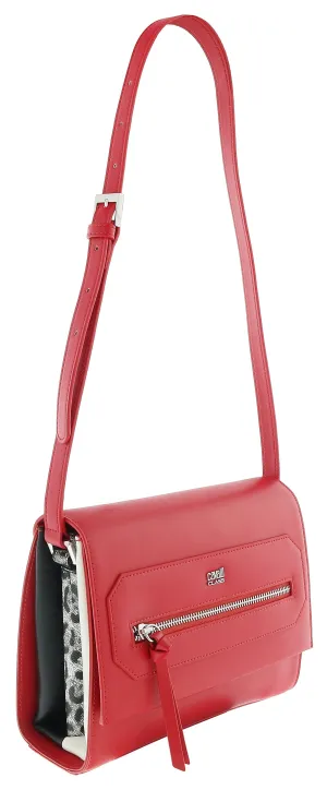 Roberto Cavalli Class Leopride Red Medium Shoulder Bag