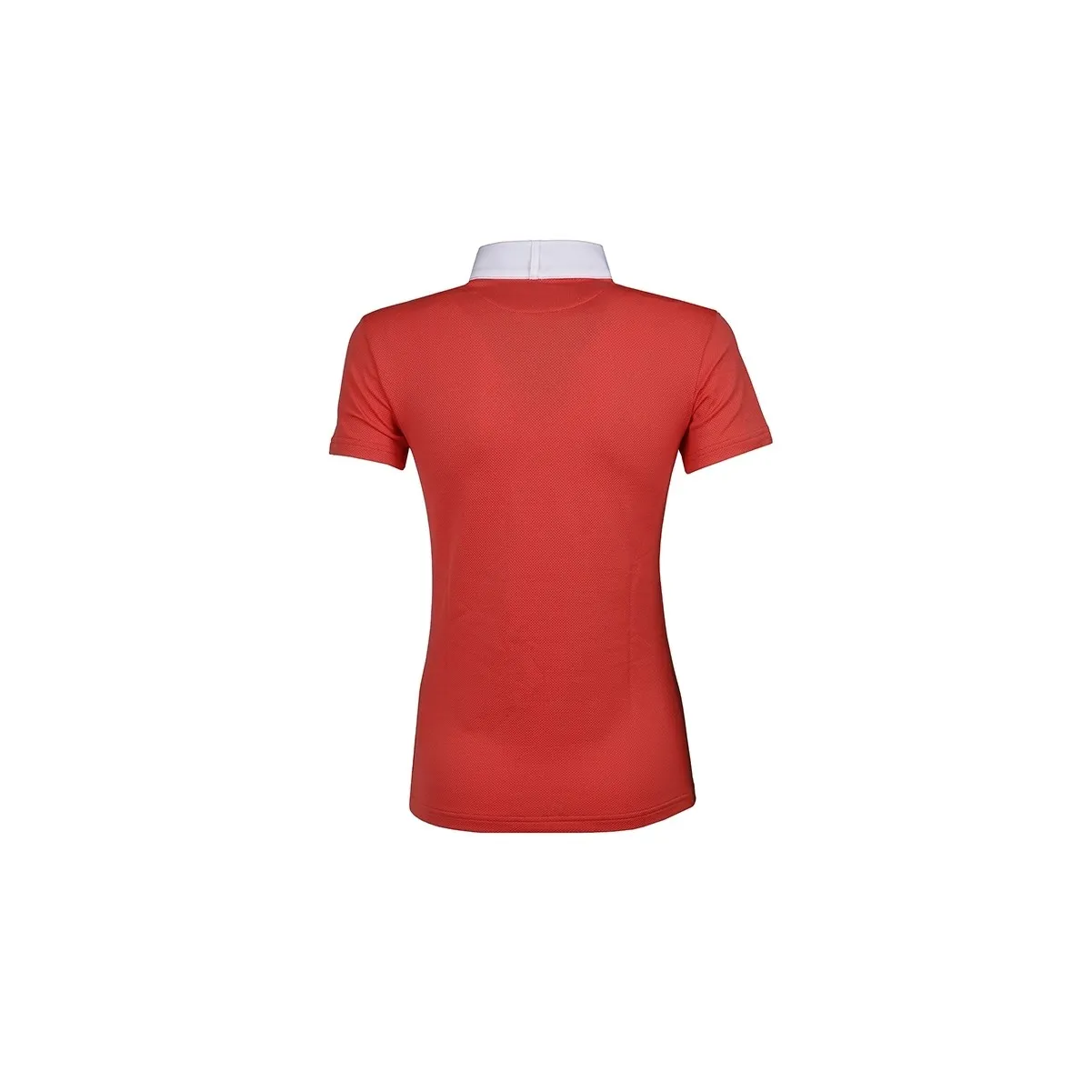 SHORT SLEEVED COMPETITION POLO WITH PRINTED INNER COLLAR ANIMO Women Coral red