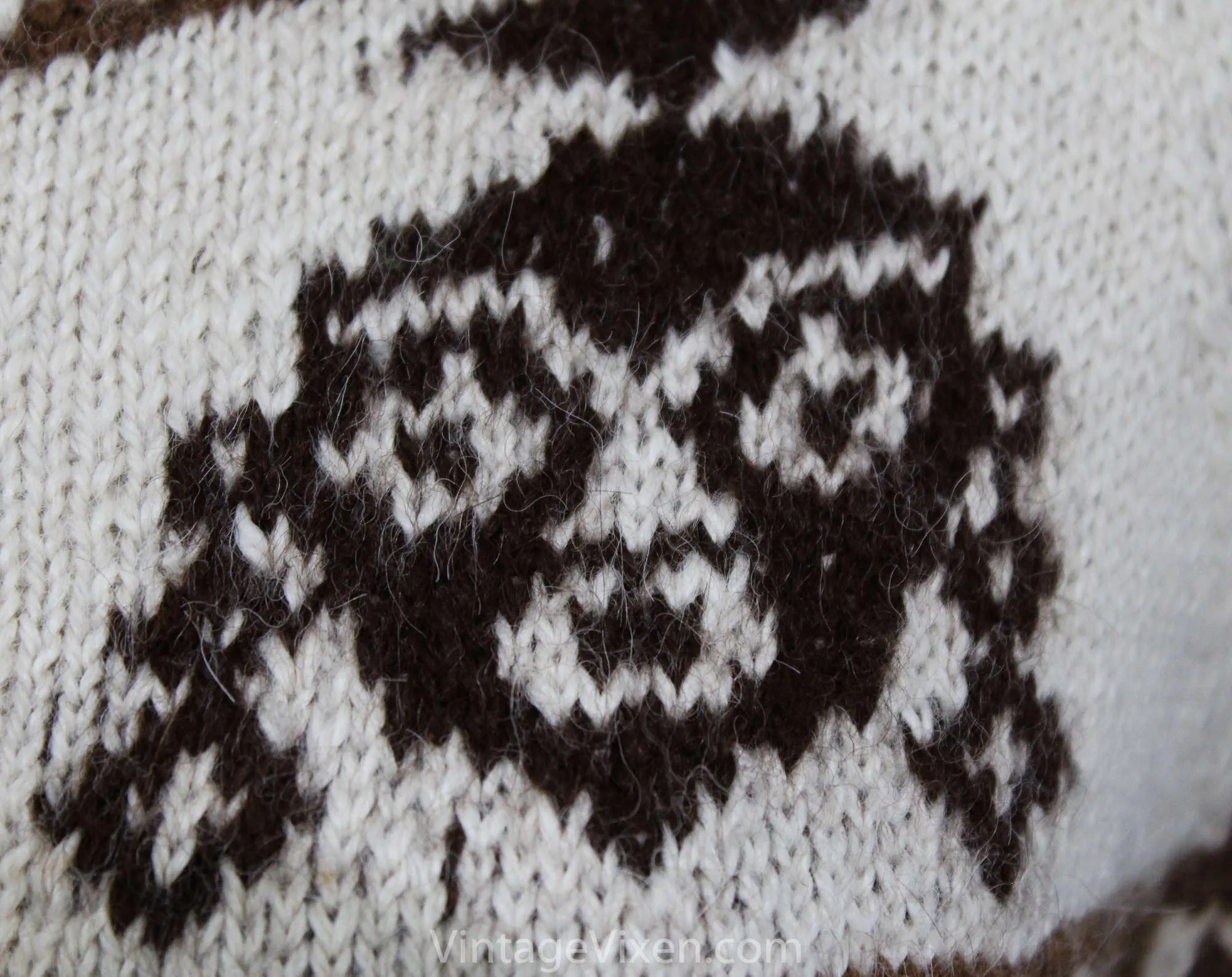 Size 6 Alpaca Cardigan - Chocolate Brown Luxury Knit Made in Bolivia - 1960s Button Front Sweater - Artisan Made Leather Buttons - Bust 34