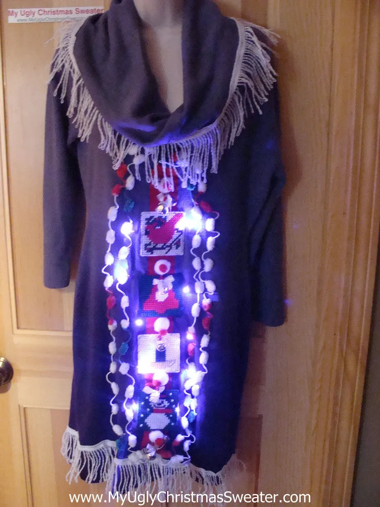 Ugly Christmas Sweater Party Tacky Dress with Lights (d29)