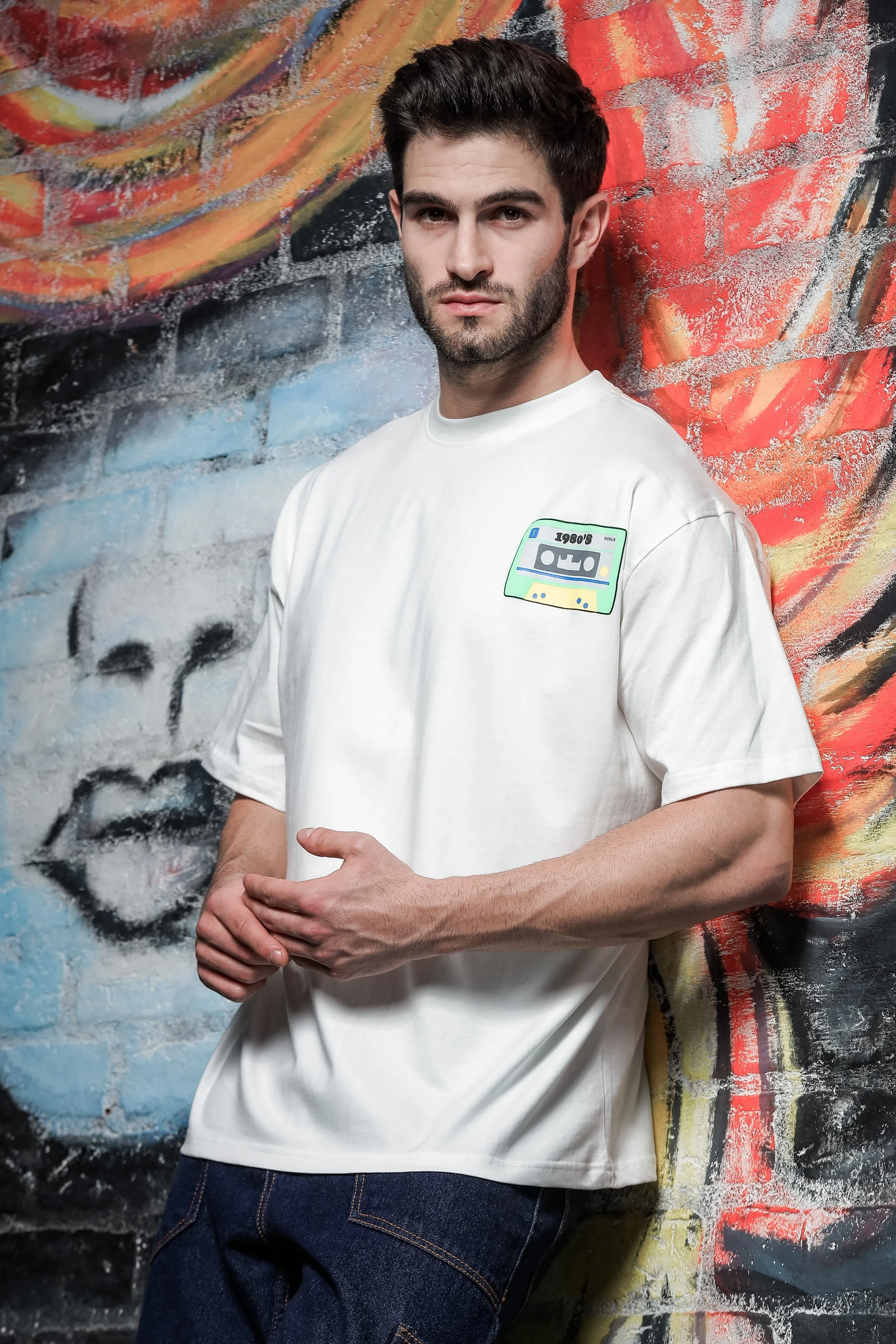 Unisex White Oversized Fit Vintage White TShirt