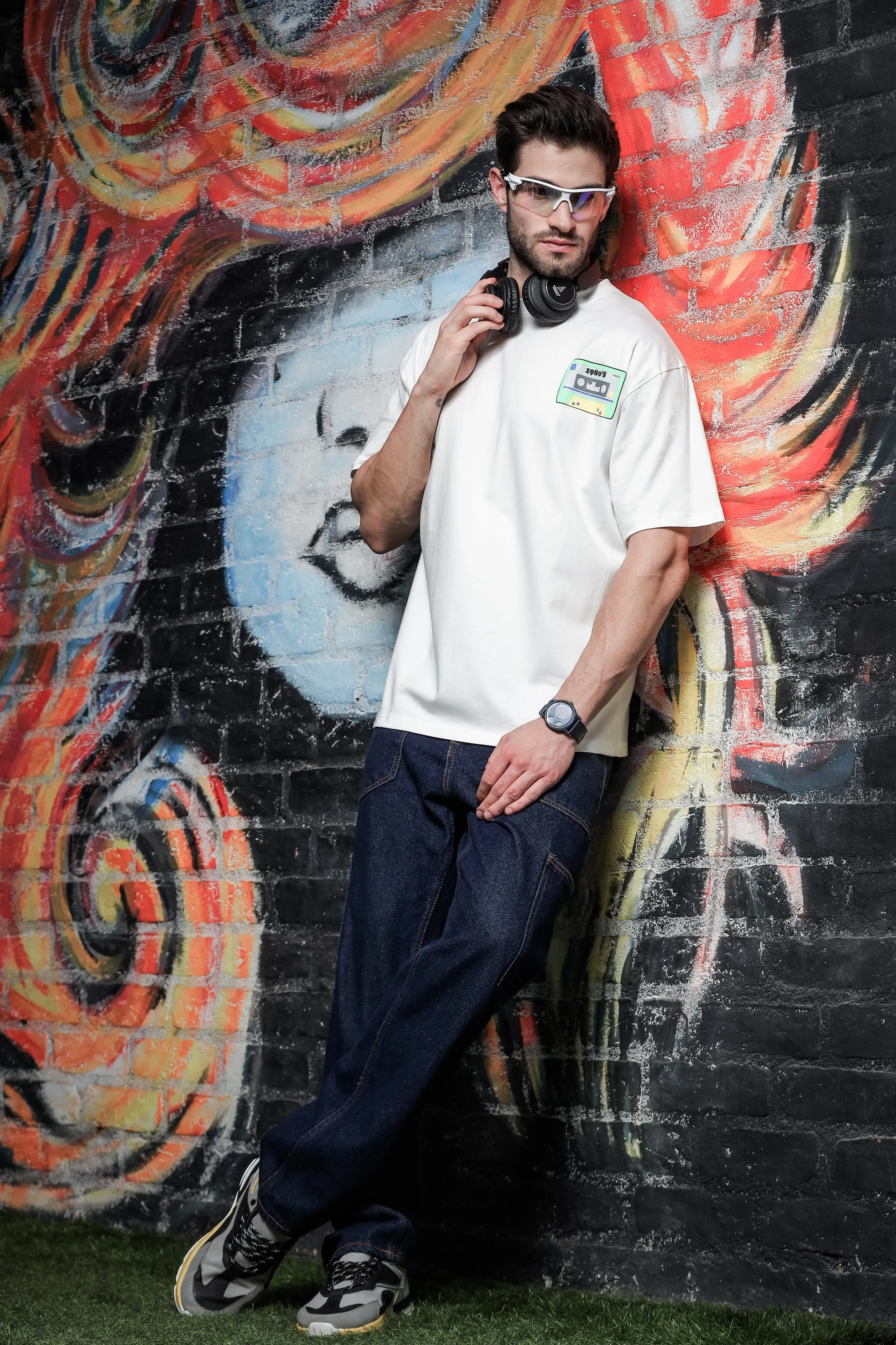 Unisex White Oversized Fit Vintage White TShirt
