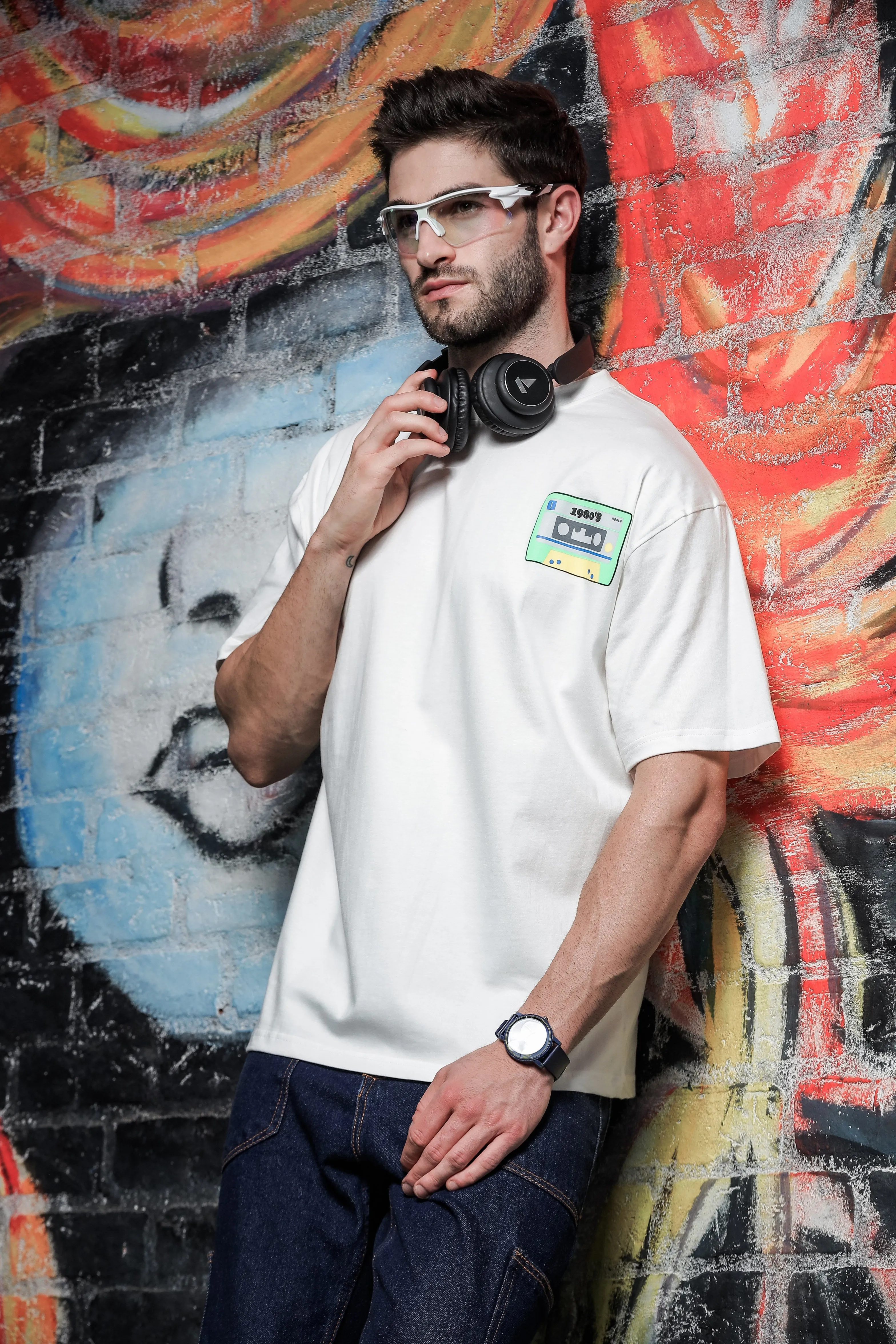 Unisex White Oversized Fit Vintage White TShirt