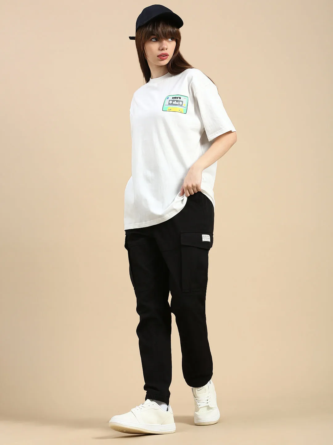 Unisex White Oversized Fit Vintage White TShirt