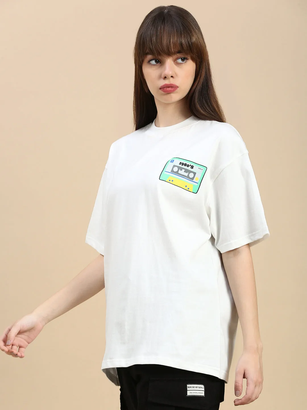 Unisex White Oversized Fit Vintage White TShirt
