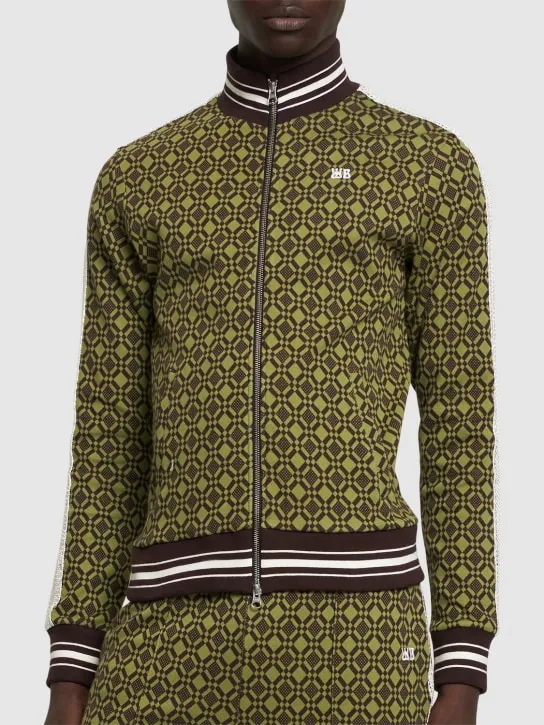 Wales Bonner   Cotton blend jacquard track top 